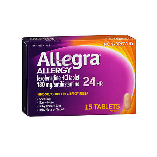 Allegra, Allegra Adult 24 Hour Allergy Relief, 15 tabs