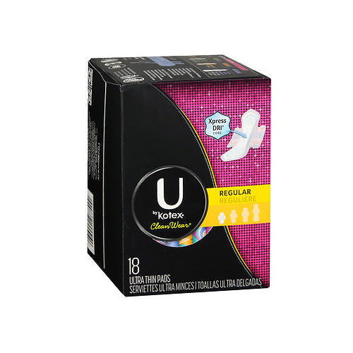U By Kotex, U By Kotex Clean Wear Pads Regular, 18 Each