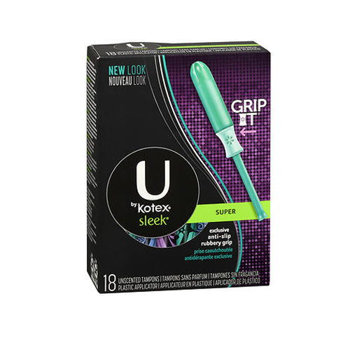 U By Kotex, U by Kotex Sleek Tampons Unscented Super, 18 Each