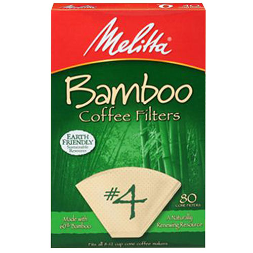 Melitta, Coffee Filter, Bamboo Brown No4 80PC