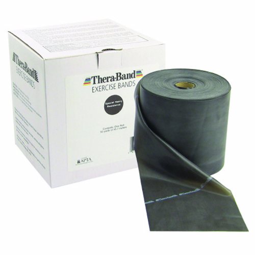 Thera-Band, Exercise Resistance Band Thera-Band  Black 5 Inch X 50 Yard X-Heavy Resistance, Count of 1