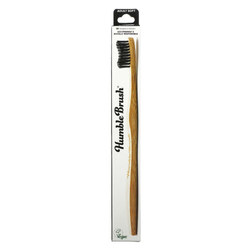 The Humble Co, Adult Bamboo Toothbrush Black Soft, 1 Count
