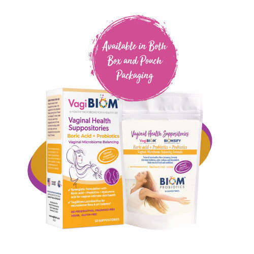 Biom Probiotics, VagiBiom Boric Acid + Probiotics Suppository, 5 Count
