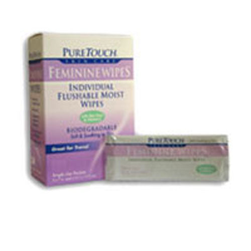 Pure Touch Skin Care, Feminine Wipes Flushable, Travel Pack 12 CT