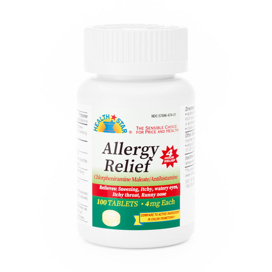 Gericare Antihistamine Allergy Relief Tablet Chlorpheniramine Maleate 4mg - 100 Tablets