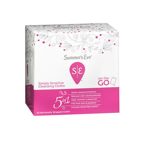 Summers Eve, Summers Eve Feminine Cleansing Cloths, Sensitive Skin Summers 16 each