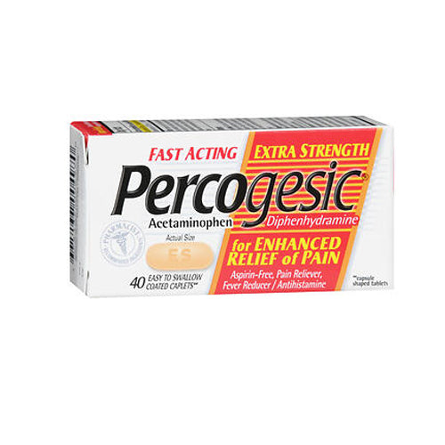 Percogesic, Percogesic Fast Acting Extra Strength Pain Relief Caplets, 40 caplets