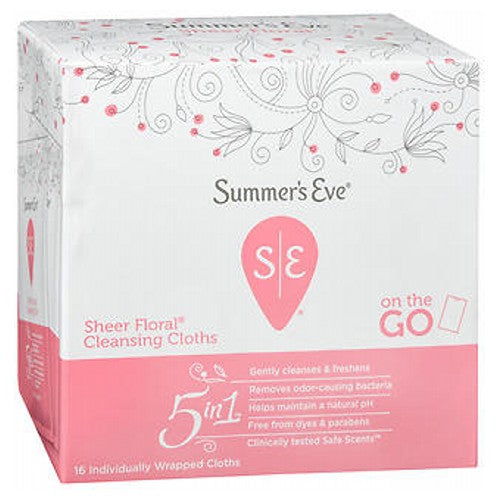 Summers Eve, Summers Eve Feminine Cleansing Cloths, Sensitive Skin Sheer Floral Summers 32 each